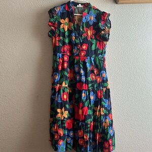 Entro Colorful Floral Midi Dress